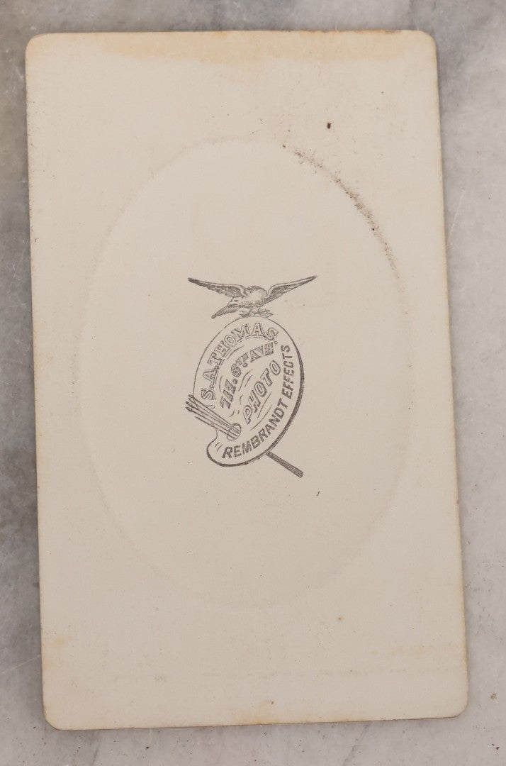 Lot 136 - Antique Carte De Visite CDV Photograph Of Small Curly Coated Dog, Photographed By S.A. Thomas, New York City.