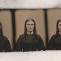 Lot 146 - Antique Uncut Trio Of Gem Tintype Portraits Depicting The Same Woman