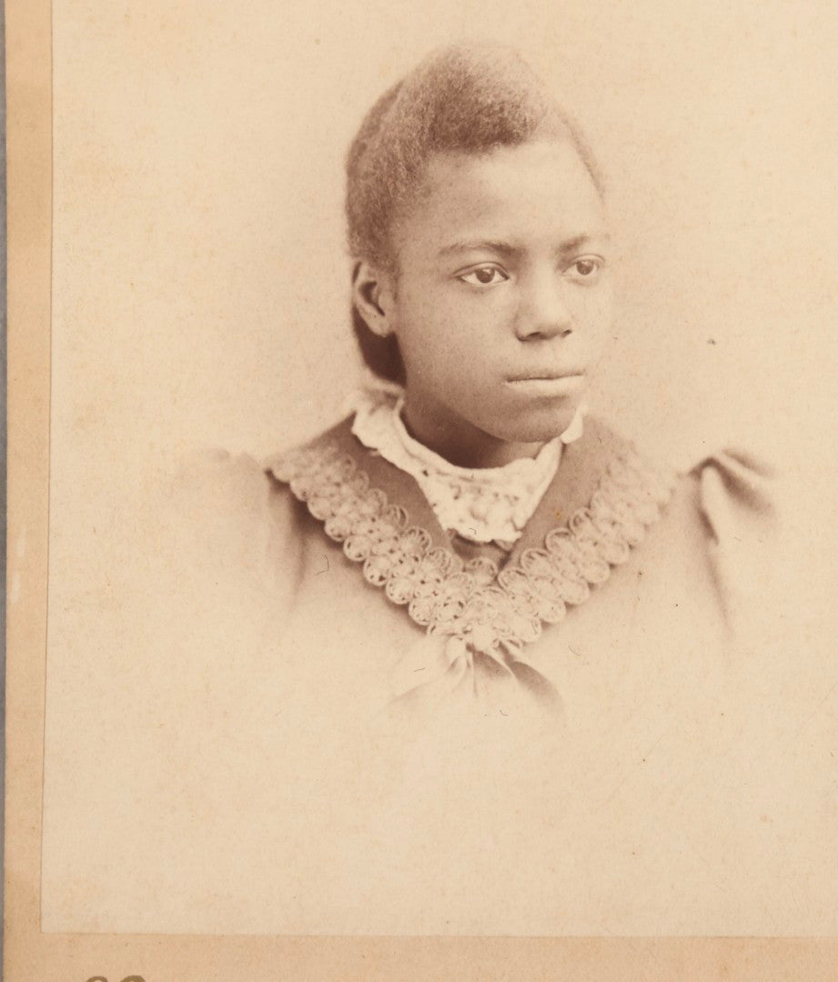 Lot 148 - Antique Cabinet Card Photograph Of African American Girl Photographed By Burgess, Augusta, Maine