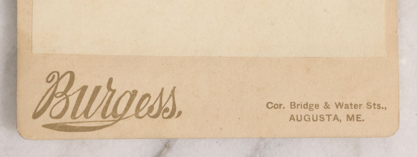 Lot 148 - Antique Cabinet Card Photograph Of African American Girl Photographed By Burgess, Augusta, Maine