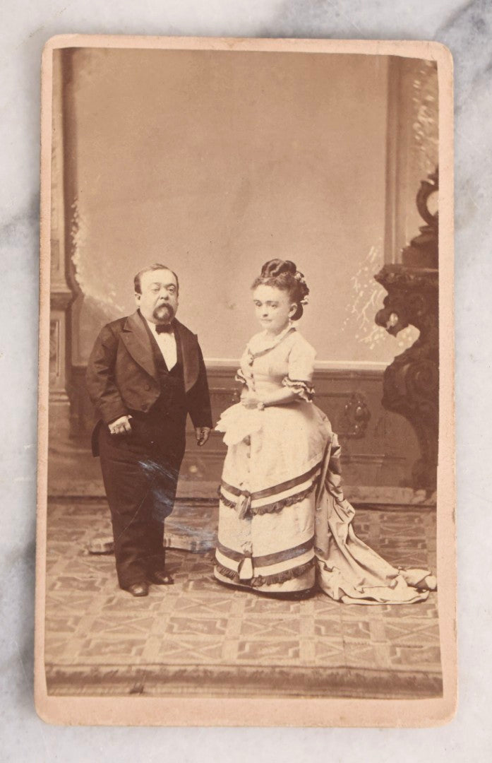 Lot 149 - Antique Carte De Visite CDV Photograph Of General Tom Thumb And Wife Lavinia Warren, Circus Performers Of P. T. Barnum Fame