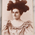 Lot 152 - Antique Large-Format Cabinet Card Portrait Of Woman With Elaborate Feathered Hairstyle Identified As “Auntie Bud Freeman,” Photographed By Frederick Gutekunst, Philadelphia, Circa 1900