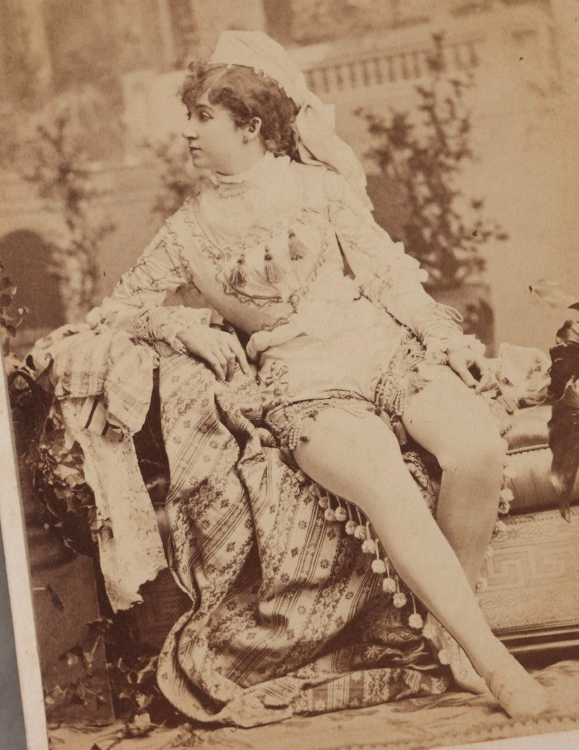 Lot 153 - Antique Cabinet Card Photograph Of Actress Lizzie Webster In Costume, Photographed By Jose Mora, New York