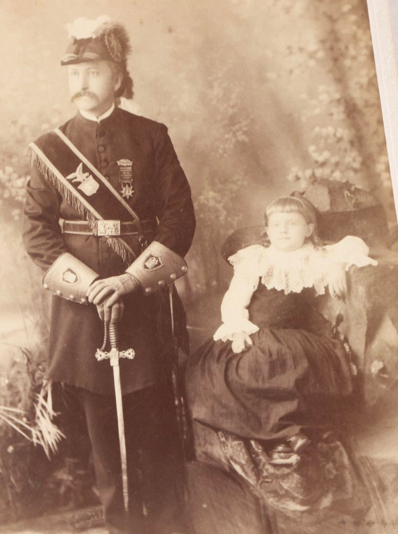 Lot 155 - Antique Cabinet Card Photograph Of Knights Of The Golden Eagle (K.G.E.) Member With Child, Photographed By Weber, Erie, Pennsylvania