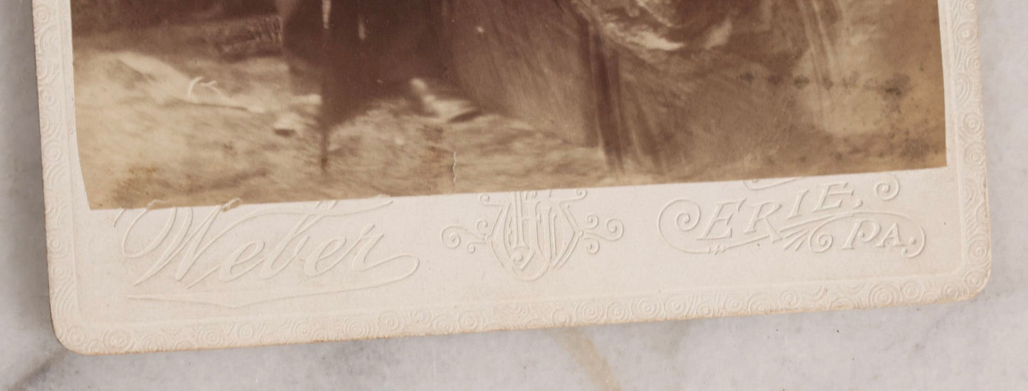 Lot 155 - Antique Cabinet Card Photograph Of Knights Of The Golden Eagle (K.G.E.) Member With Child, Photographed By Weber, Erie, Pennsylvania