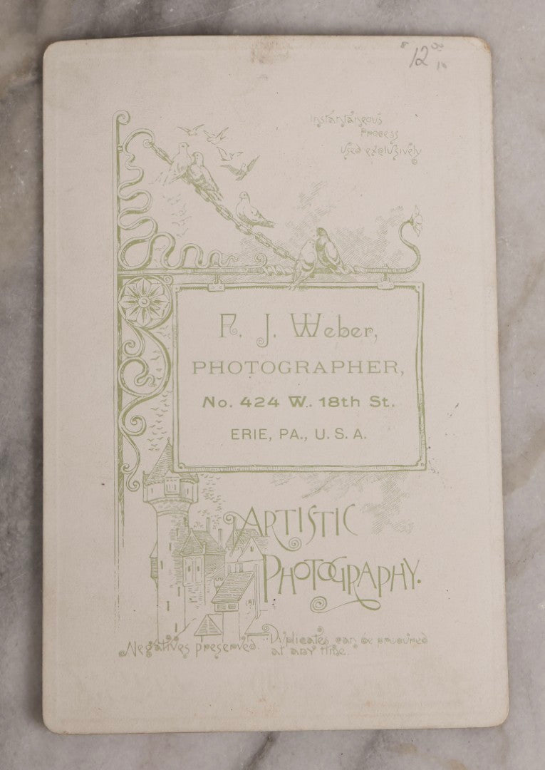 Lot 155 - Antique Cabinet Card Photograph Of Knights Of The Golden Eagle (K.G.E.) Member With Child, Photographed By Weber, Erie, Pennsylvania
