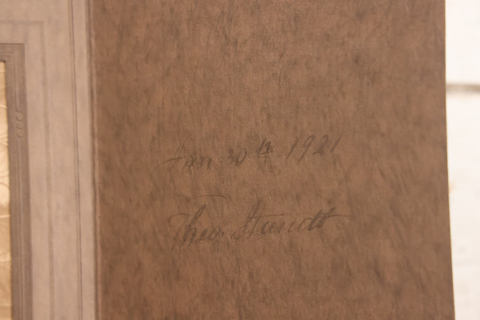 Lot 156 - Antique Foldered Studio Photograph Of Freemason / Knights Templar Member Wearing Skull And Crossbones Apron, Identified As Theo. Stand, Photographed At The Newell Studio, Rockville, Connecticut, 1921