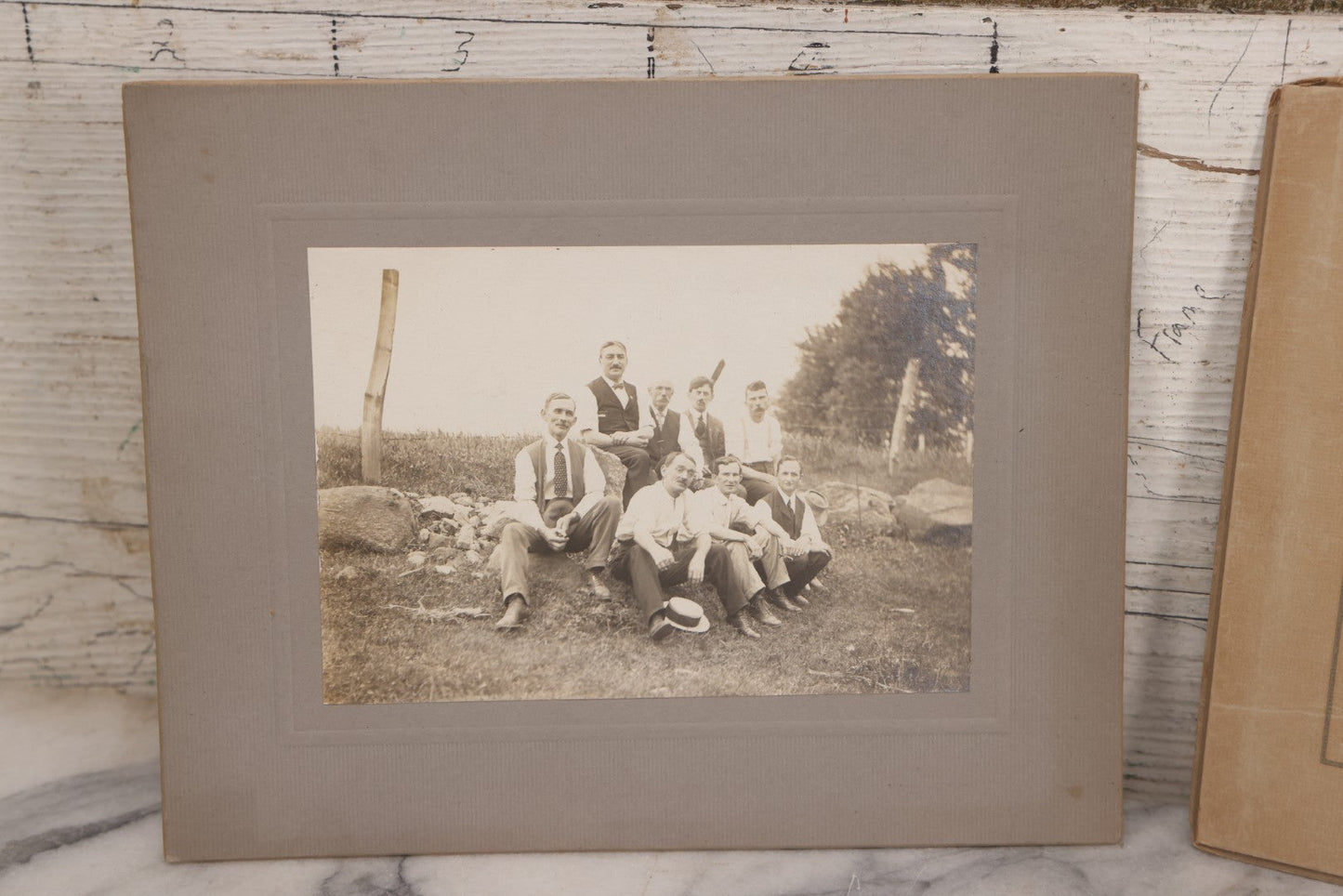 Lot 158 - Pair Of Vintage Early 20th Century Boarded Outdoor Photographs Of Men Including Loyal Order Of Moose Automobile Photographed By H. F. Bonewald, Rockville, Connecticut
