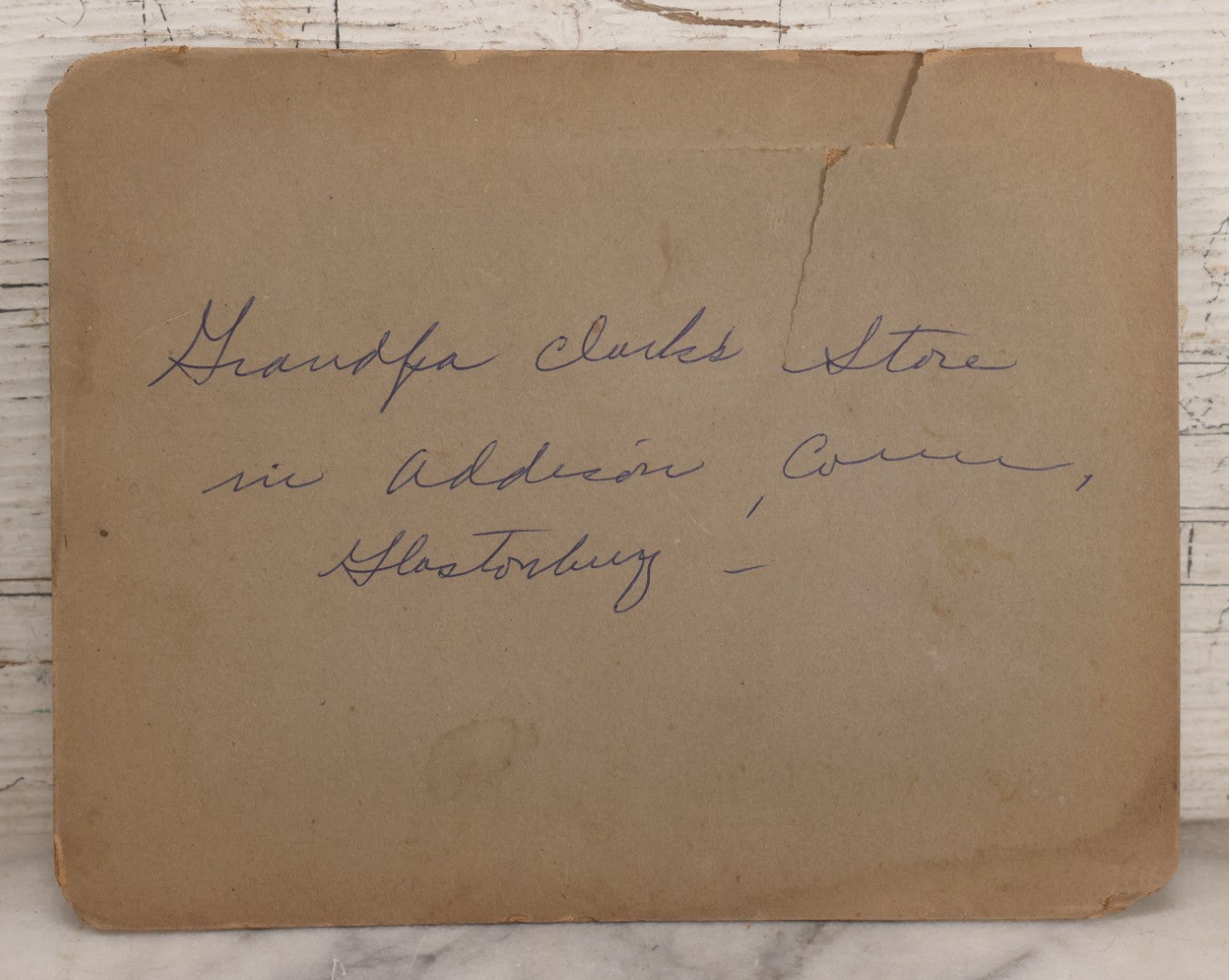 Lot 160 - Antique Boarded Photograph Of “Grandpa Clark's Store” A. H. Clark Electric And Gas Lighting Shop Addison, Glastonbury, Connecticut