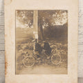 Lot 162 - Antique Boarded Photograph Of Two Young Men In Hats Riding A Tandem Bicycle