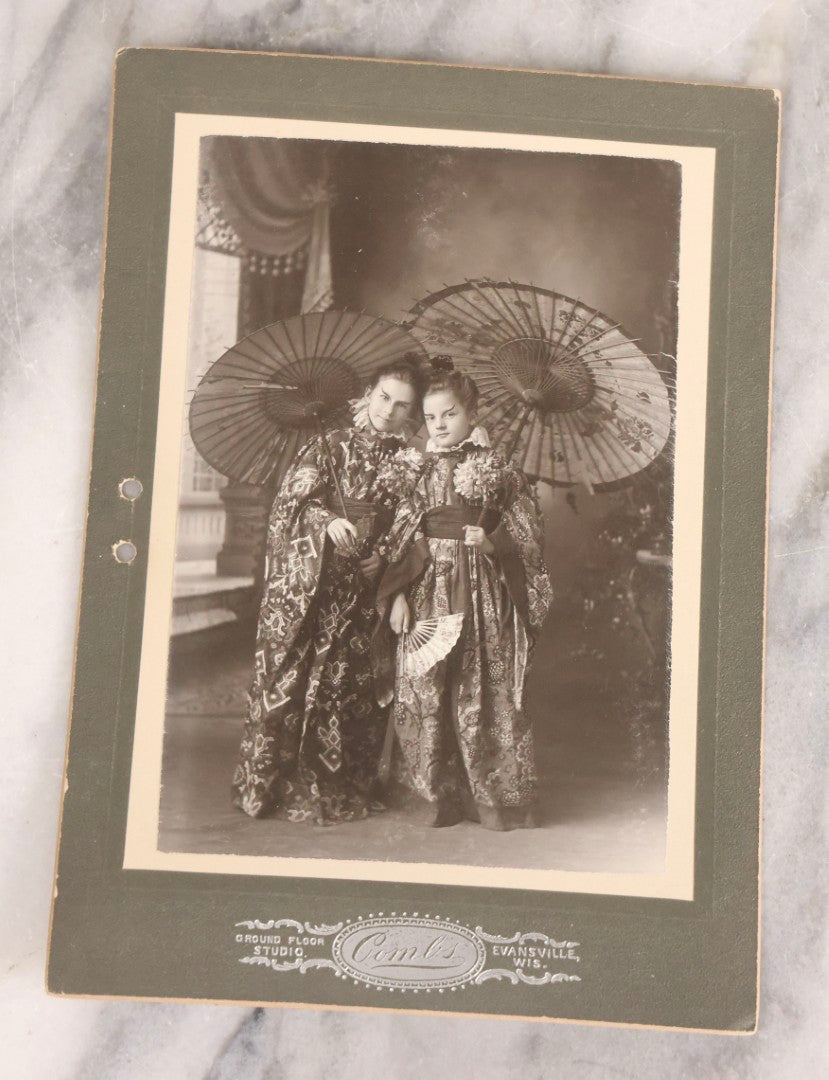 Lot 164 - Grouping Of Five Antique Boarded Studio Photographs Of Children In Book Carnival Costumes, Photographed By Combs, Evansville, Wisconsin
