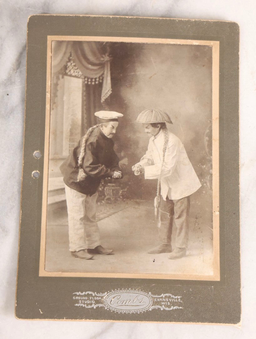 Lot 164 - Grouping Of Five Antique Boarded Studio Photographs Of Children In Book Carnival Costumes, Photographed By Combs, Evansville, Wisconsin