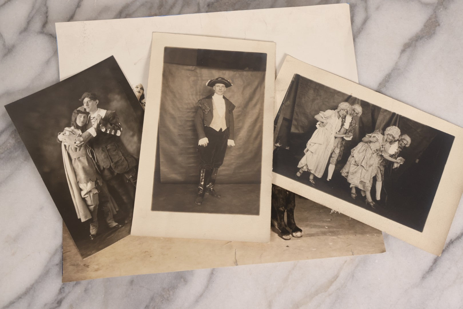 Lot 165 - Grouping Of 33 Antique Unmounted Theater And Costume Photographs Featuring Stage Sets, Period Dress, And Dramatic Characters