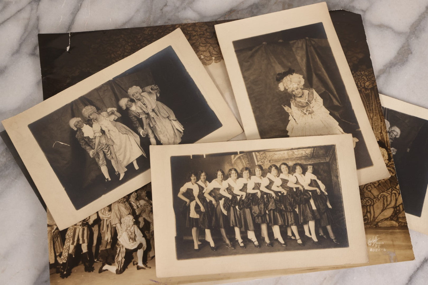 Lot 165 - Grouping Of 33 Antique Unmounted Theater And Costume Photographs Featuring Stage Sets, Period Dress, And Dramatic Characters