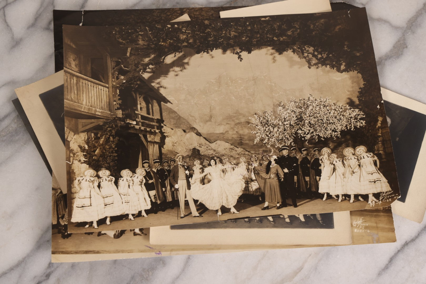 Lot 165 - Grouping Of 33 Antique Unmounted Theater And Costume Photographs Featuring Stage Sets, Period Dress, And Dramatic Characters