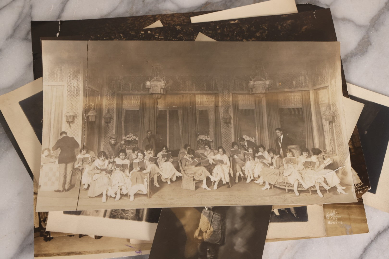 Lot 165 - Grouping Of 33 Antique Unmounted Theater And Costume Photographs Featuring Stage Sets, Period Dress, And Dramatic Characters