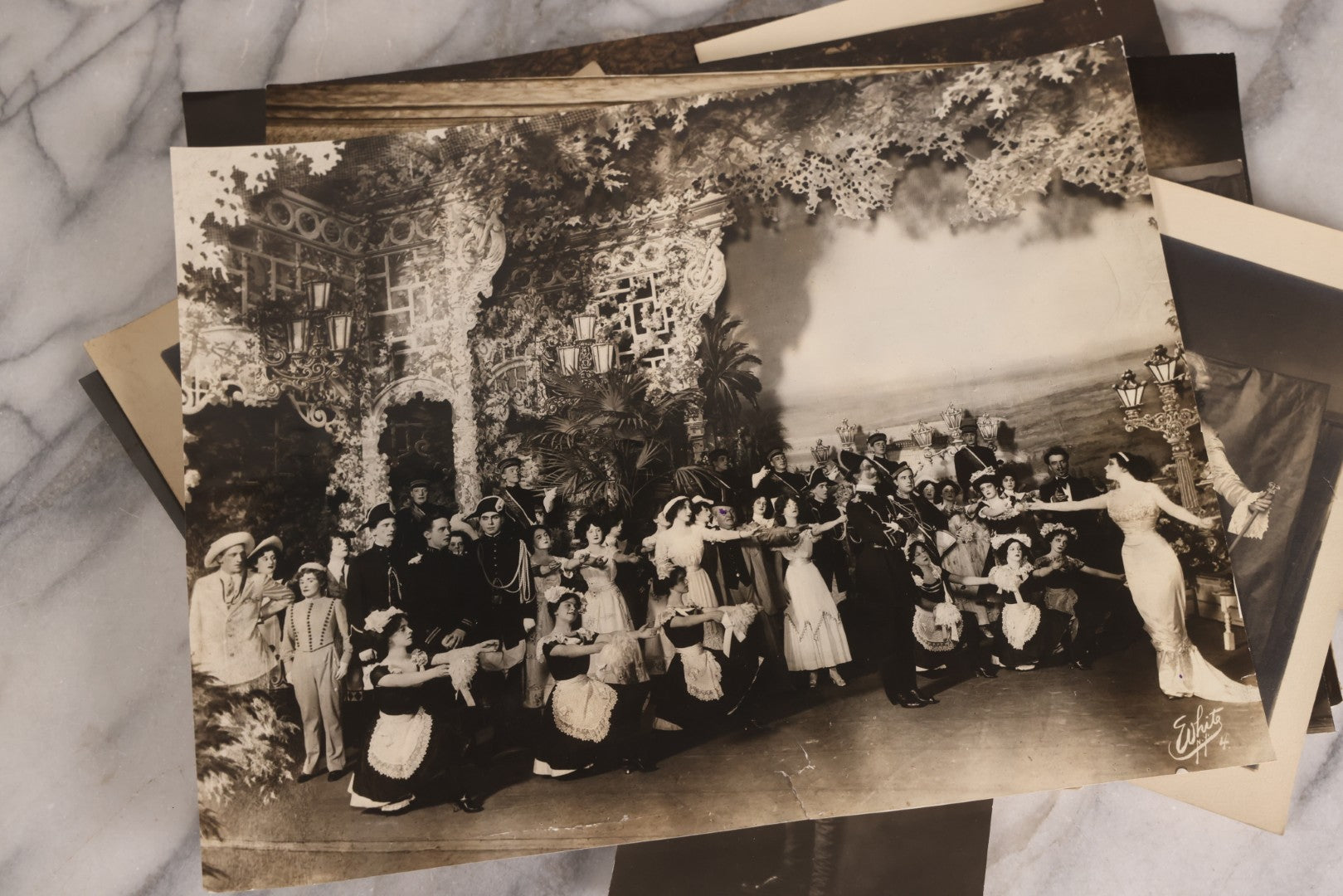 Lot 165 - Grouping Of 33 Antique Unmounted Theater And Costume Photographs Featuring Stage Sets, Period Dress, And Dramatic Characters