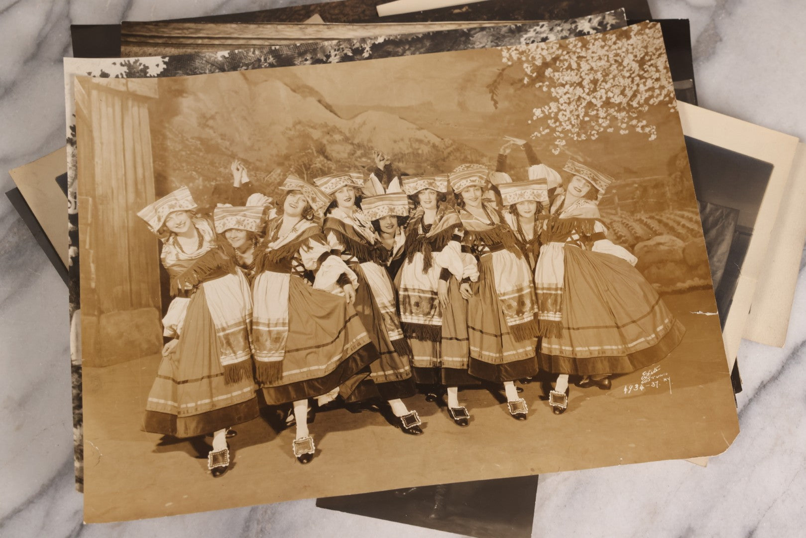 Lot 165 - Grouping Of 33 Antique Unmounted Theater And Costume Photographs Featuring Stage Sets, Period Dress, And Dramatic Characters