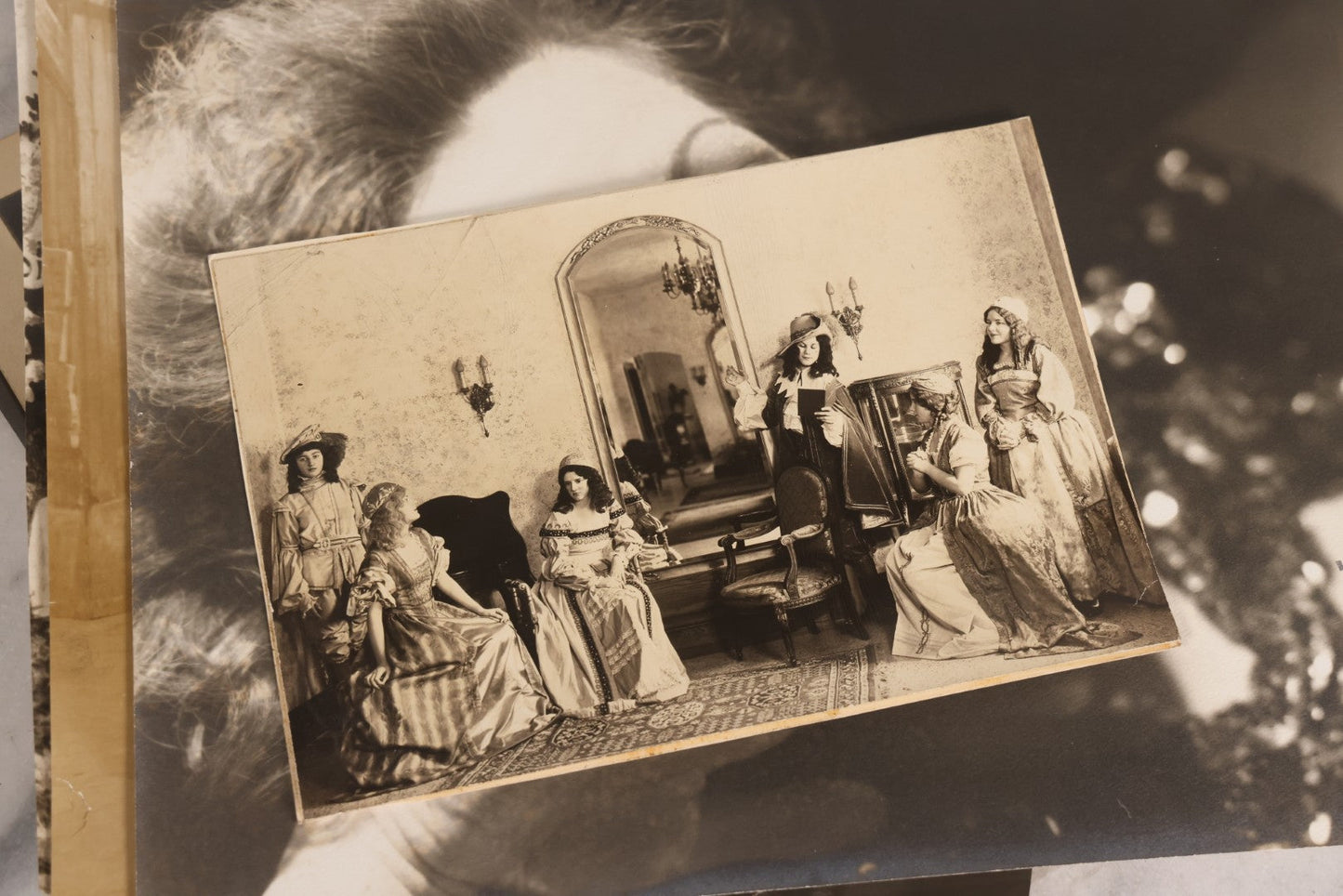 Lot 165 - Grouping Of 33 Antique Unmounted Theater And Costume Photographs Featuring Stage Sets, Period Dress, And Dramatic Characters