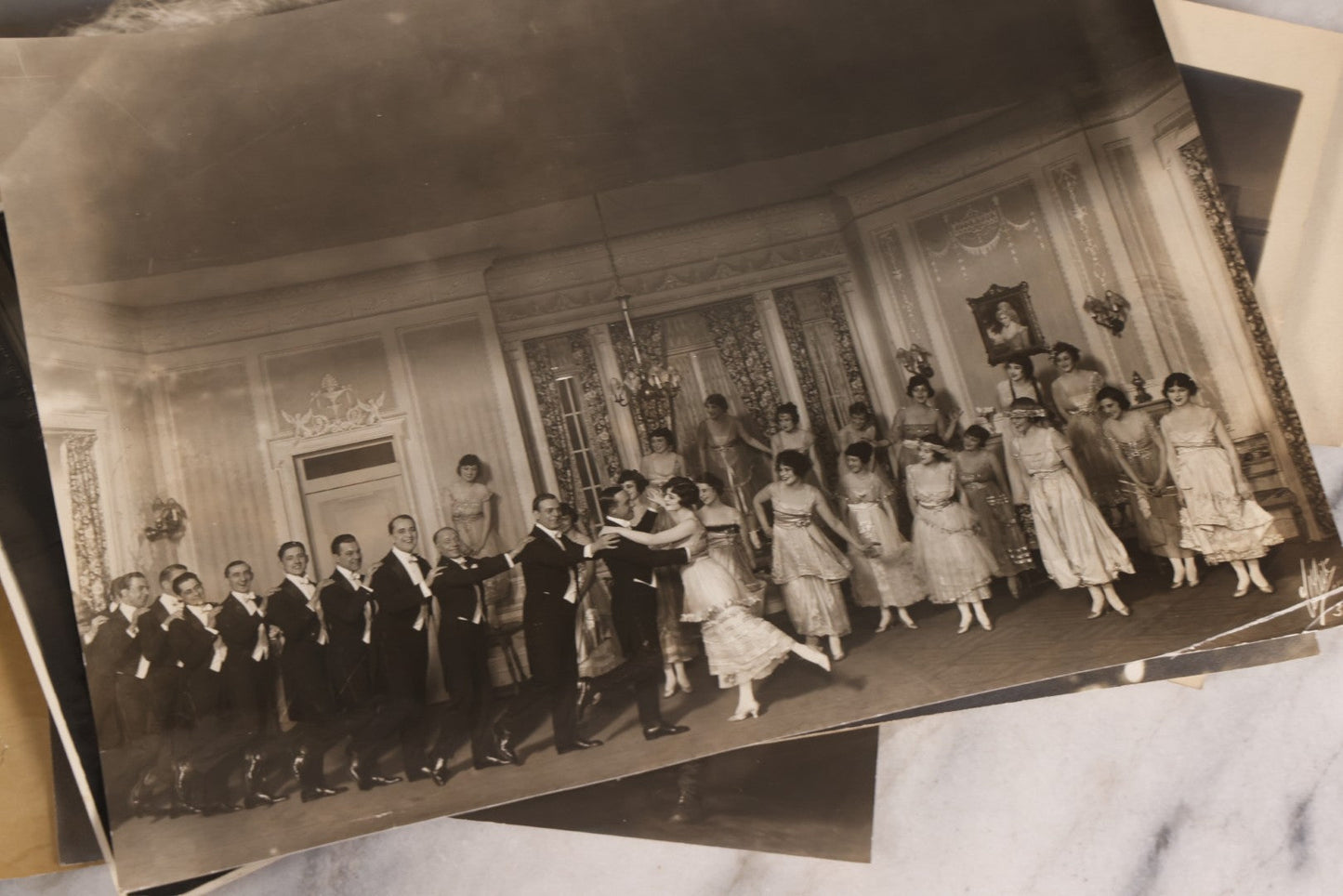 Lot 165 - Grouping Of 33 Antique Unmounted Theater And Costume Photographs Featuring Stage Sets, Period Dress, And Dramatic Characters