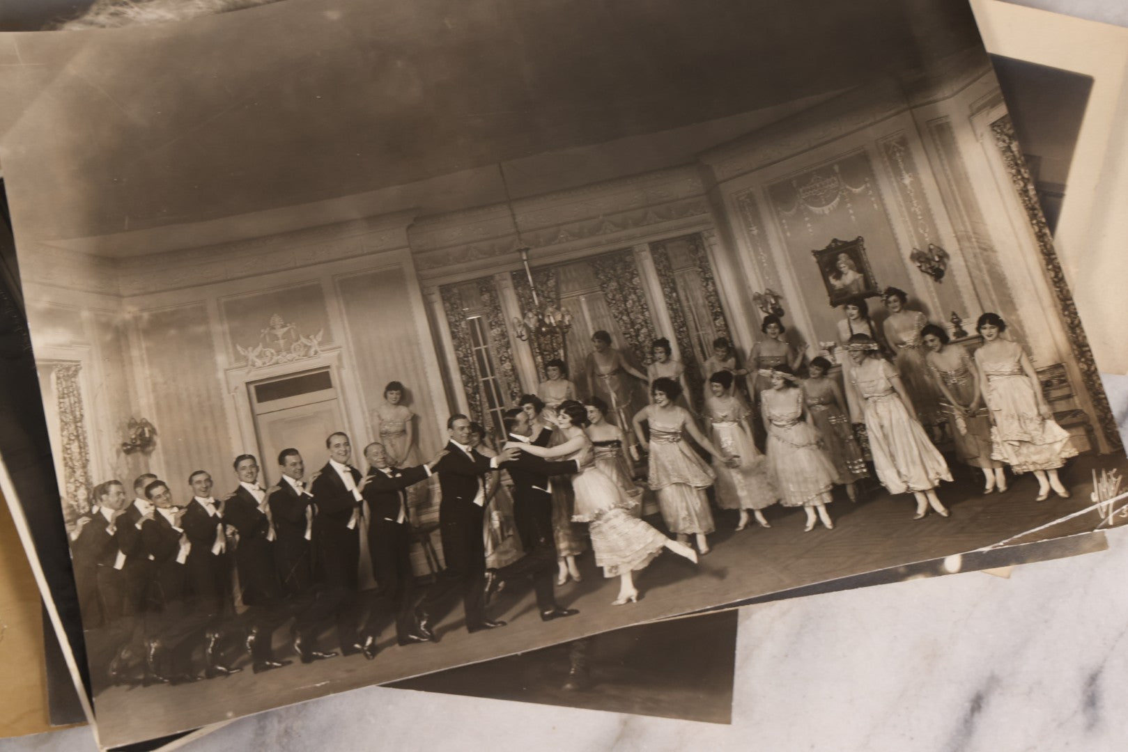 Lot 165 - Grouping Of 33 Antique Unmounted Theater And Costume Photographs Featuring Stage Sets, Period Dress, And Dramatic Characters