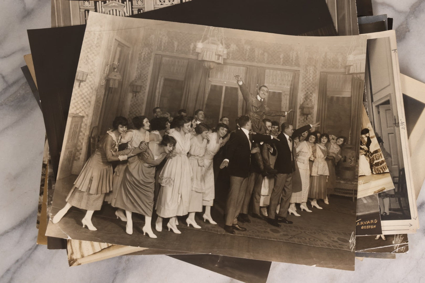 Lot 165 - Grouping Of 33 Antique Unmounted Theater And Costume Photographs Featuring Stage Sets, Period Dress, And Dramatic Characters