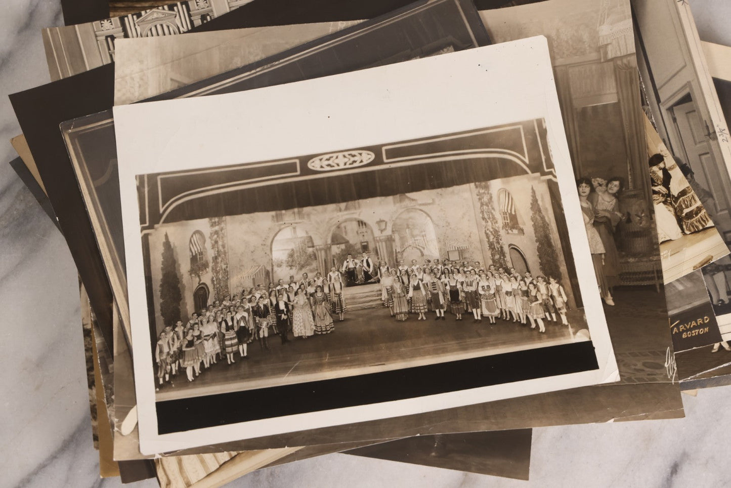 Lot 165 - Grouping Of 33 Antique Unmounted Theater And Costume Photographs Featuring Stage Sets, Period Dress, And Dramatic Characters