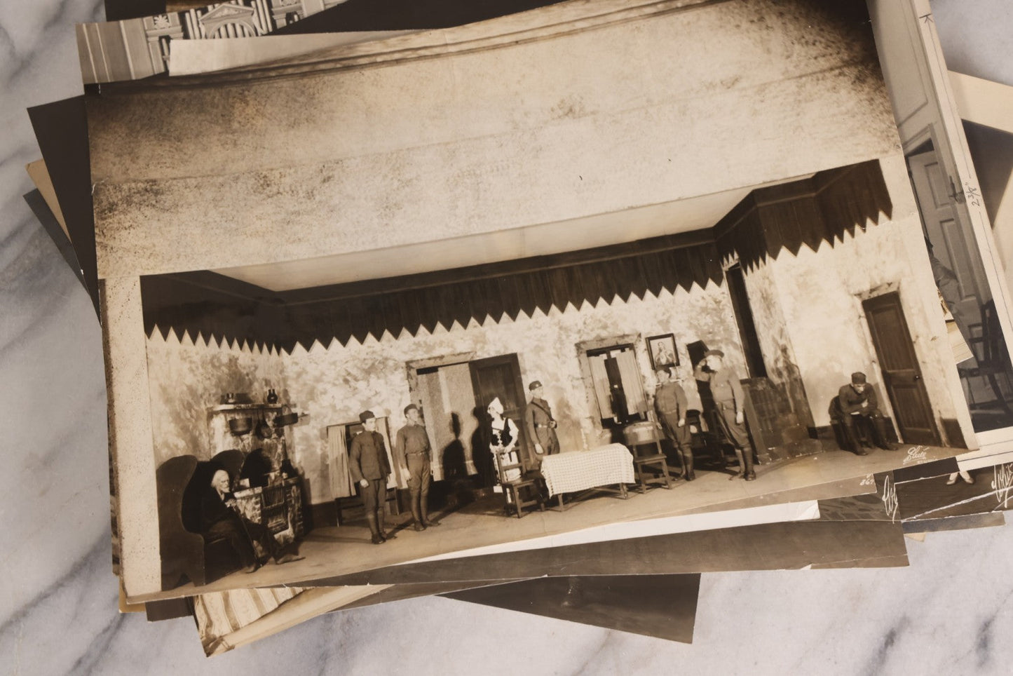 Lot 165 - Grouping Of 33 Antique Unmounted Theater And Costume Photographs Featuring Stage Sets, Period Dress, And Dramatic Characters