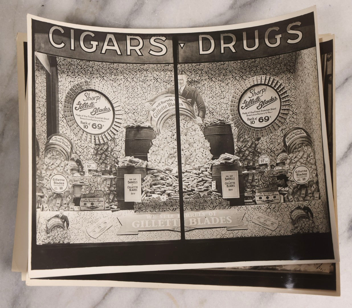 Lot 167 - Grouping Of 17 Glossy Unmounted Photographs Of Liggett's Rexall Store Window Advertising Displays, Circa 1940s