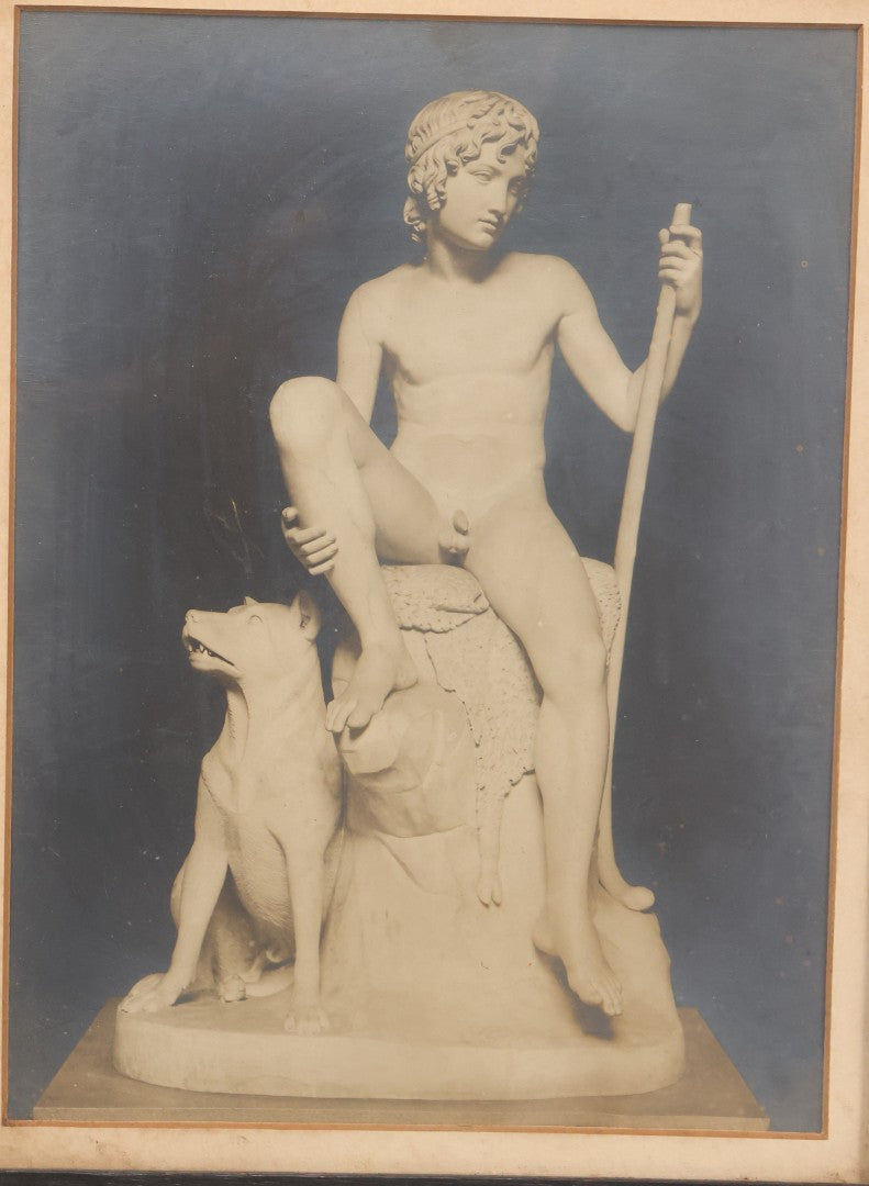 Lot 170 - Antique Photograph Of Bertel Thorvaldsen's Neoclassical Sculpture "The Shepherd Boy" In Period Frame