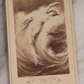 Lot 172 - Antique Illustrated Art Cabinet Card After Pierre Dupuis “La Vague,” Nude Female Figure Emerging From Wave, Galerie Moderner Meister, Franz Hanfstaengl Kunstverlag, Munich
