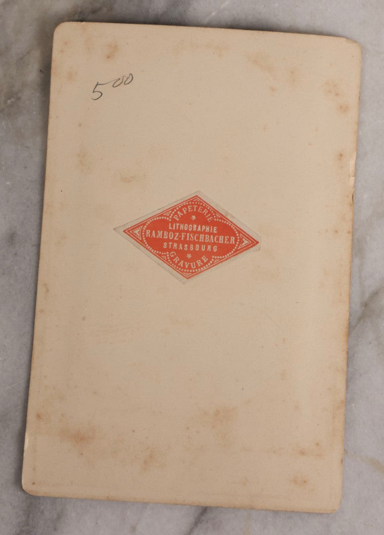 Lot 172 - Antique Illustrated Art Cabinet Card After Pierre Dupuis “La Vague,” Nude Female Figure Emerging From Wave, Galerie Moderner Meister, Franz Hanfstaengl Kunstverlag, Munich