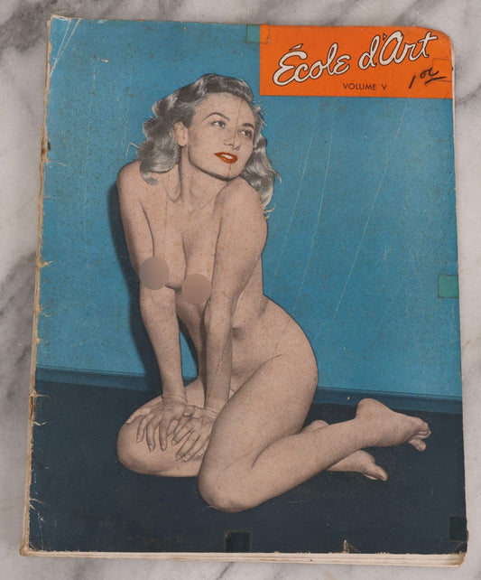 Lot 176 - Vintage Nude Photography Magazine "Ecole D'Art" Art Instruction Magazine, Volume V, Featuring Photographic Figure Studies Of Women, Published By Greenwich Art Syndicate, New York, Circa 1940