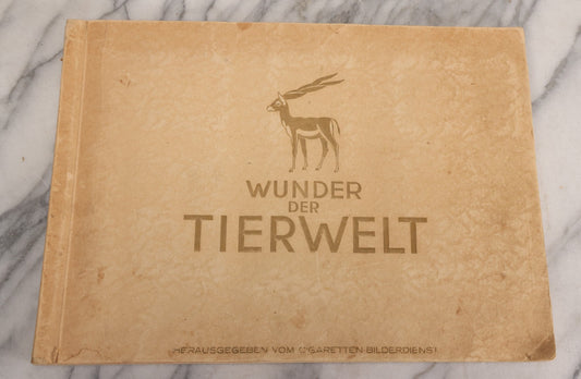 Lot 186 - Vintage "Wunder Der Tierwelt" ("Wonders Of The Animal World") German Cigarette Card Album With Color Animal Illustrations, Nearly Complete With 193 Cards, Published By Cigaretten-Bilderdienst, 1933