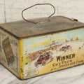 Lot 188 - Antique Tin Lithograph "Winner Cut Plug Smoke And Chew" Tobacco Tin With Auto Racing Motif, J. Wright Co., Richmond, Virginia, Circa 1910–1920