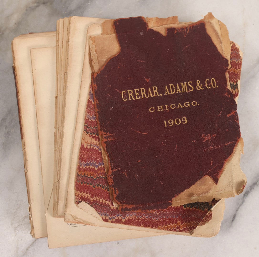 Lot 193 - Antique Crerar, Adams & Co. “Railway Supplies” Illustrated Trade Catalogue, Chicago, 1903, With Engraved Industrial And Railroad Equipment Illustrations, Poor Craft Grade Condition