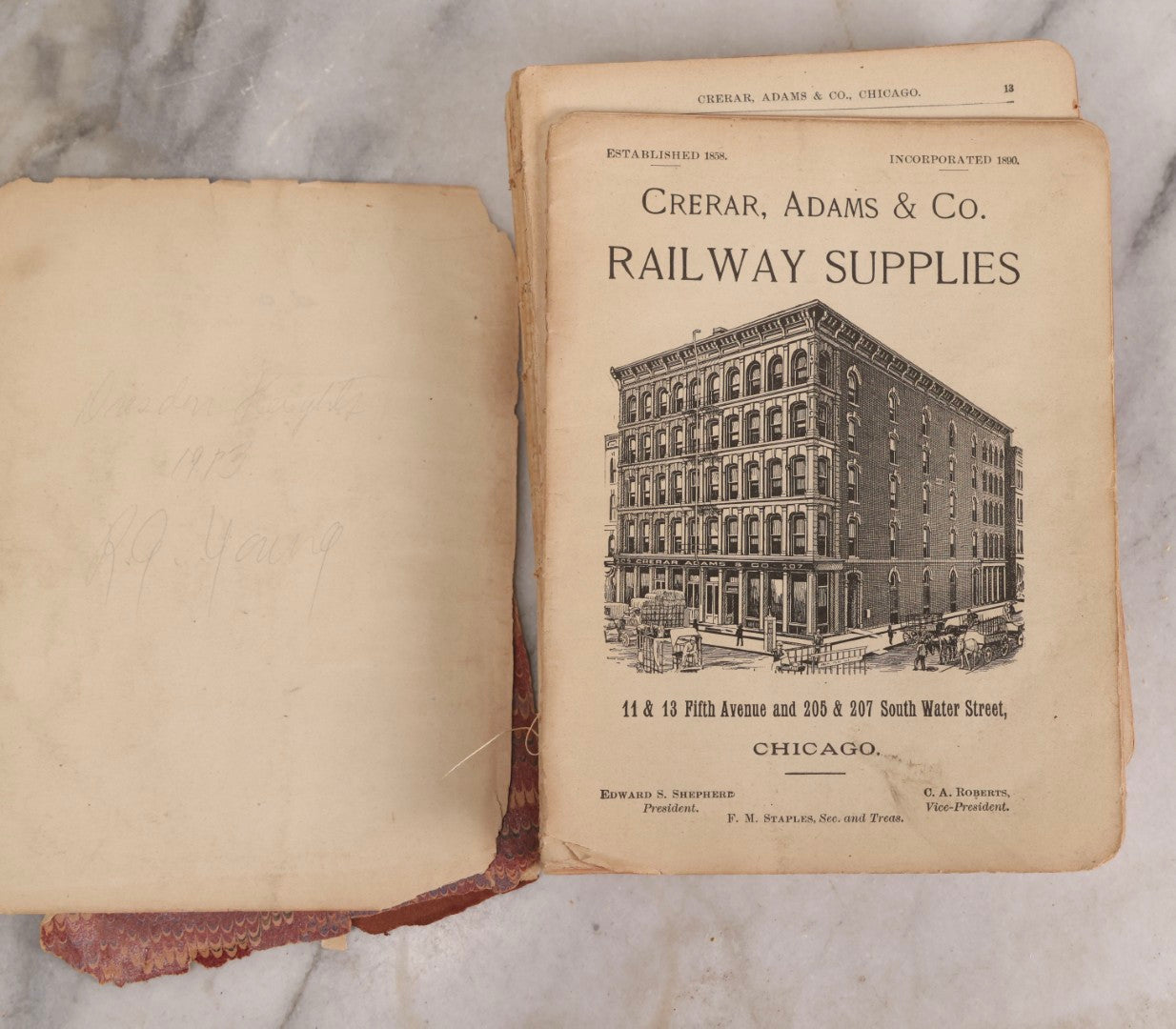 Lot 193 - Antique Crerar, Adams & Co. “Railway Supplies” Illustrated Trade Catalogue, Chicago, 1903, With Engraved Industrial And Railroad Equipment Illustrations, Poor Craft Grade Condition