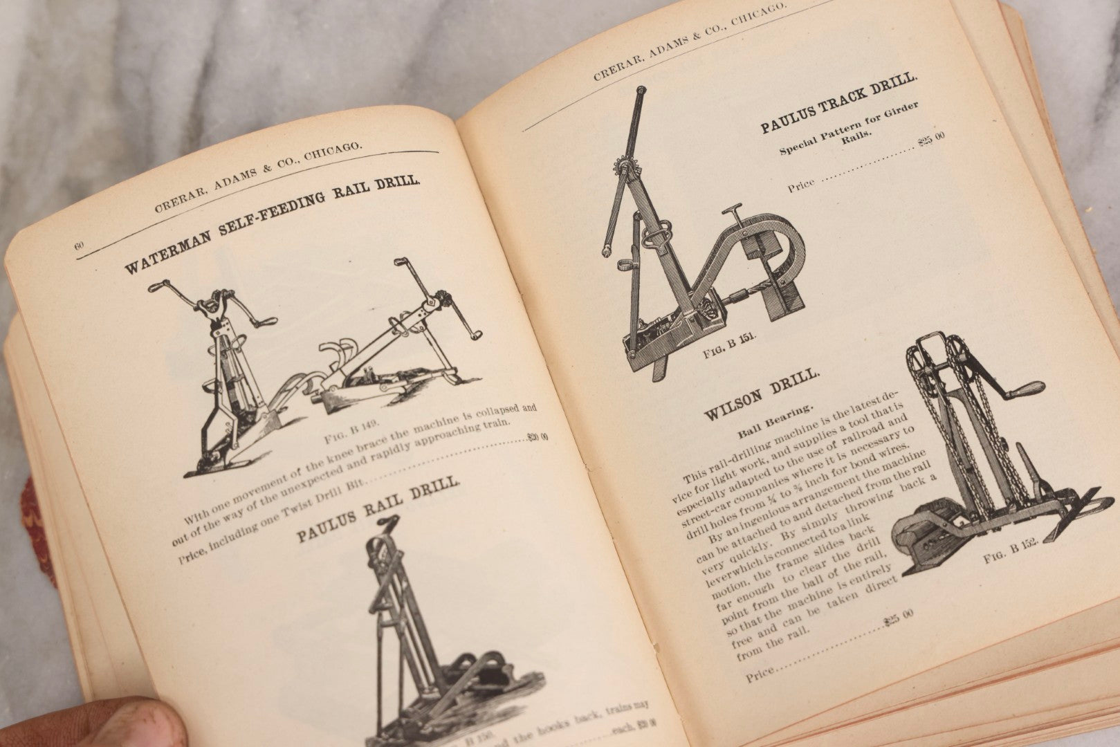 Lot 193 - Antique Crerar, Adams & Co. “Railway Supplies” Illustrated Trade Catalogue, Chicago, 1903, With Engraved Industrial And Railroad Equipment Illustrations, Poor Craft Grade Condition