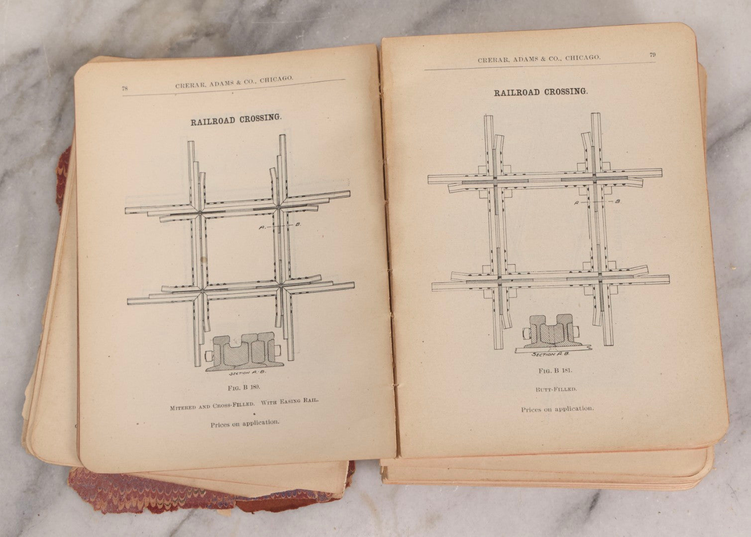 Lot 193 - Antique Crerar, Adams & Co. “Railway Supplies” Illustrated Trade Catalogue, Chicago, 1903, With Engraved Industrial And Railroad Equipment Illustrations, Poor Craft Grade Condition