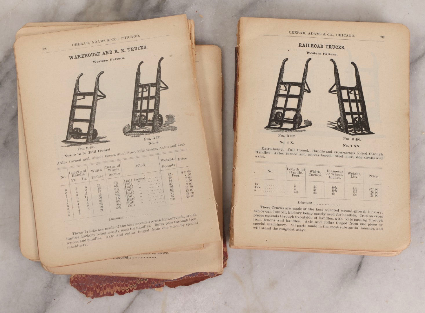 Lot 193 - Antique Crerar, Adams & Co. “Railway Supplies” Illustrated Trade Catalogue, Chicago, 1903, With Engraved Industrial And Railroad Equipment Illustrations, Poor Craft Grade Condition