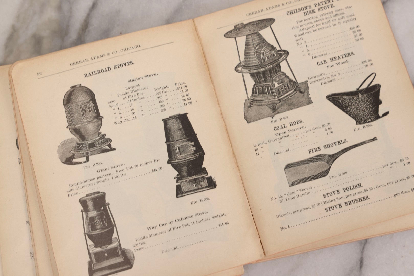 Lot 193 - Antique Crerar, Adams & Co. “Railway Supplies” Illustrated Trade Catalogue, Chicago, 1903, With Engraved Industrial And Railroad Equipment Illustrations, Poor Craft Grade Condition