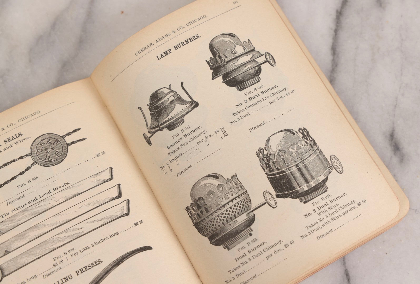 Lot 193 - Antique Crerar, Adams & Co. “Railway Supplies” Illustrated Trade Catalogue, Chicago, 1903, With Engraved Industrial And Railroad Equipment Illustrations, Poor Craft Grade Condition