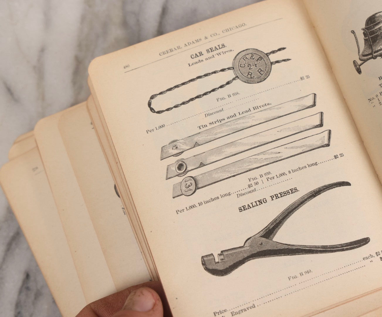 Lot 193 - Antique Crerar, Adams & Co. “Railway Supplies” Illustrated Trade Catalogue, Chicago, 1903, With Engraved Industrial And Railroad Equipment Illustrations, Poor Craft Grade Condition