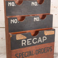 Lot 194 - Antique Railroad Wall-Mounted Document And Order Holder With Hand-Painted Lettering “Recap / Special Orders,” Reported Erie Railroad Station Use, Washingtonville, New York, 20-1/2" H