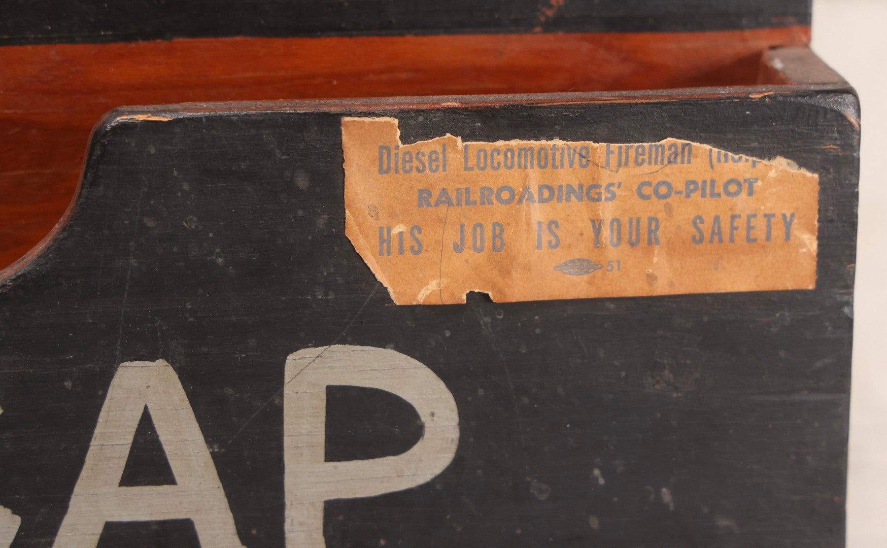 Lot 194 - Antique Railroad Wall-Mounted Document And Order Holder With Hand-Painted Lettering “Recap / Special Orders,” Reported Erie Railroad Station Use, Washingtonville, New York