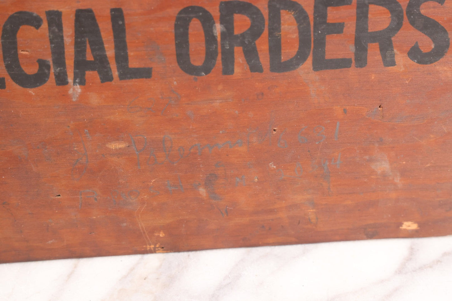 Lot 194 - Antique Railroad Wall-Mounted Document And Order Holder With Hand-Painted Lettering “Recap / Special Orders,” Reported Erie Railroad Station Use, Washingtonville, New York