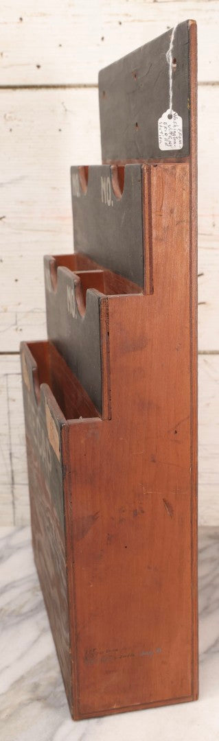 Lot 194 - Antique Railroad Wall-Mounted Document And Order Holder With Hand-Painted Lettering “Recap / Special Orders,” Reported Erie Railroad Station Use, Washingtonville, New York