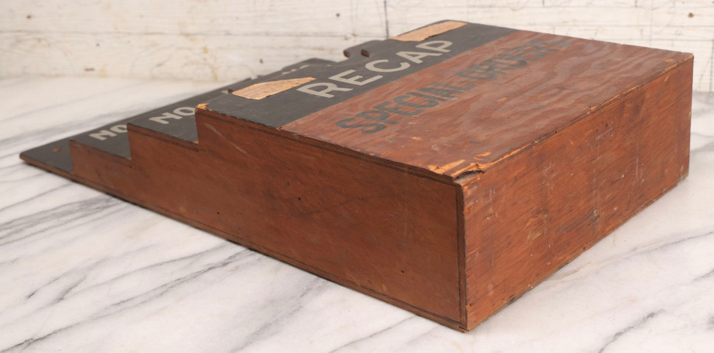 Lot 194 - Antique Railroad Wall-Mounted Document And Order Holder With Hand-Painted Lettering “Recap / Special Orders,” Reported Erie Railroad Station Use, Washingtonville, New York