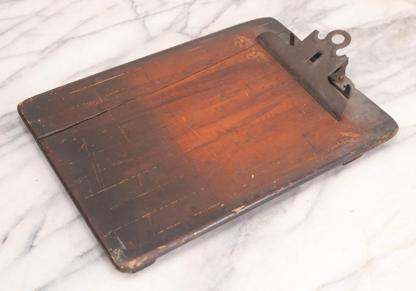 Lot 195 - Antique Wooden Clipboard With Early Metal Spring Clip, Industrial And Office Use, Early 20th Century