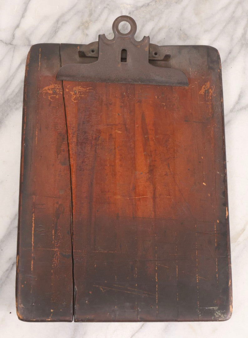 Lot 195 - Antique Wooden Clipboard With Early Metal Spring Clip, Industrial And Office Use, Early 20th Century